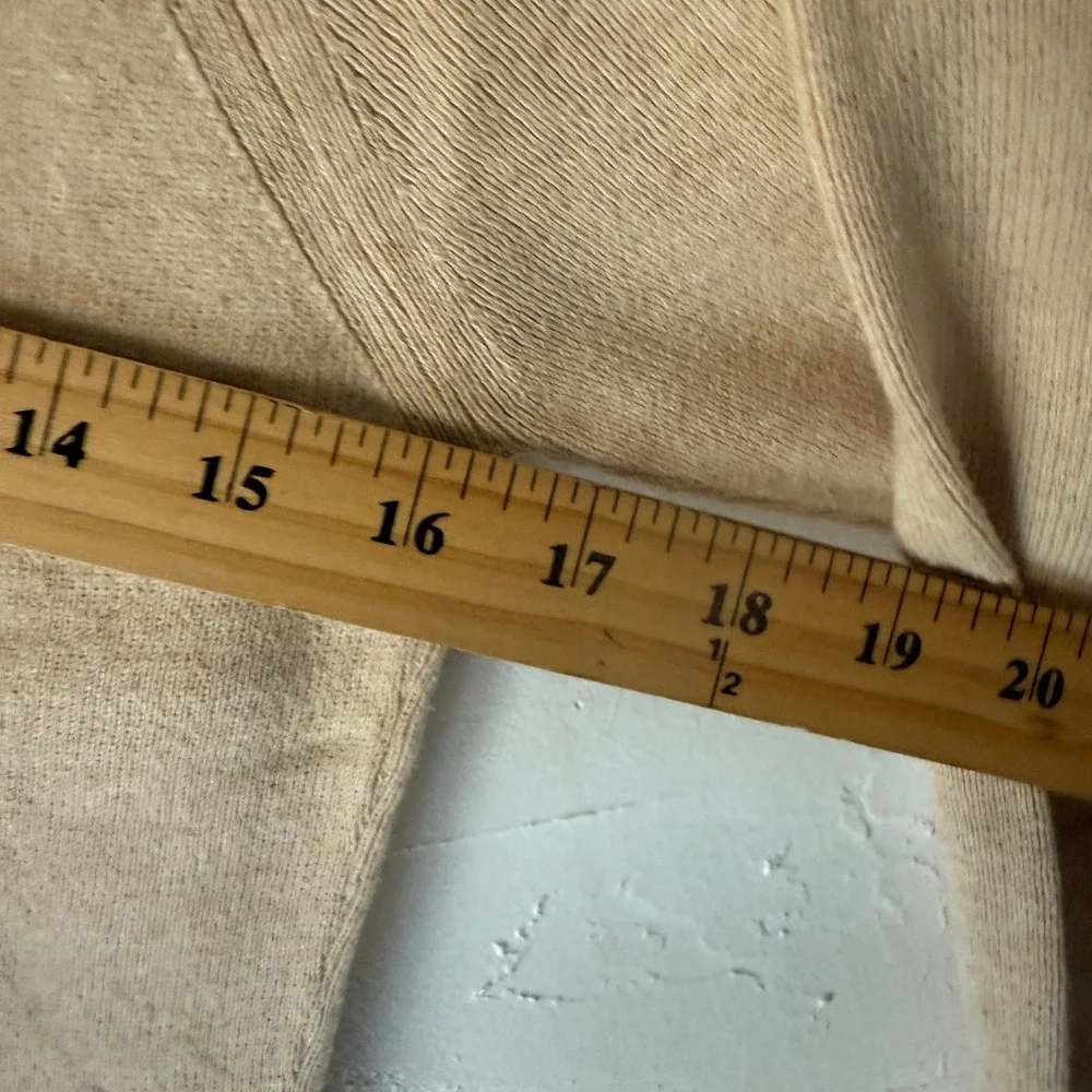 Indigenous Vintage 90s Square Neck Knit Sweater Top Beige Organic Cotton‎ L